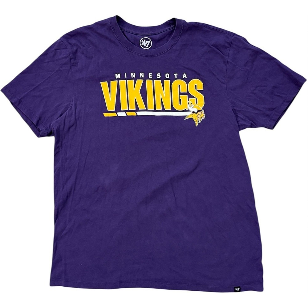 47 Brand Minnesota Vikings NFL Blitz Strike Purple Graphic T Shirt Size XL
